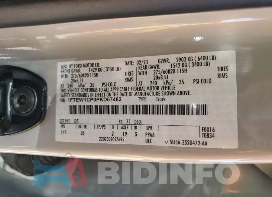 1FTEW1CP0PKD67482 Photo# 12