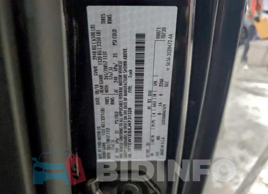 1FTEW1EBXJKF31328 Photo# 12