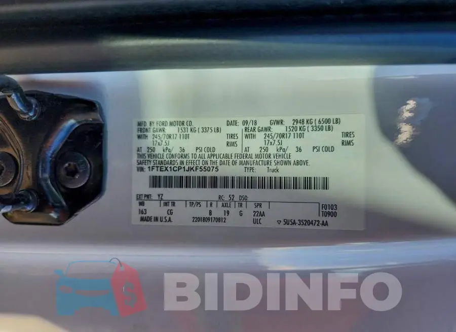 1FTEX1CP1JKF55075 Photo# 12