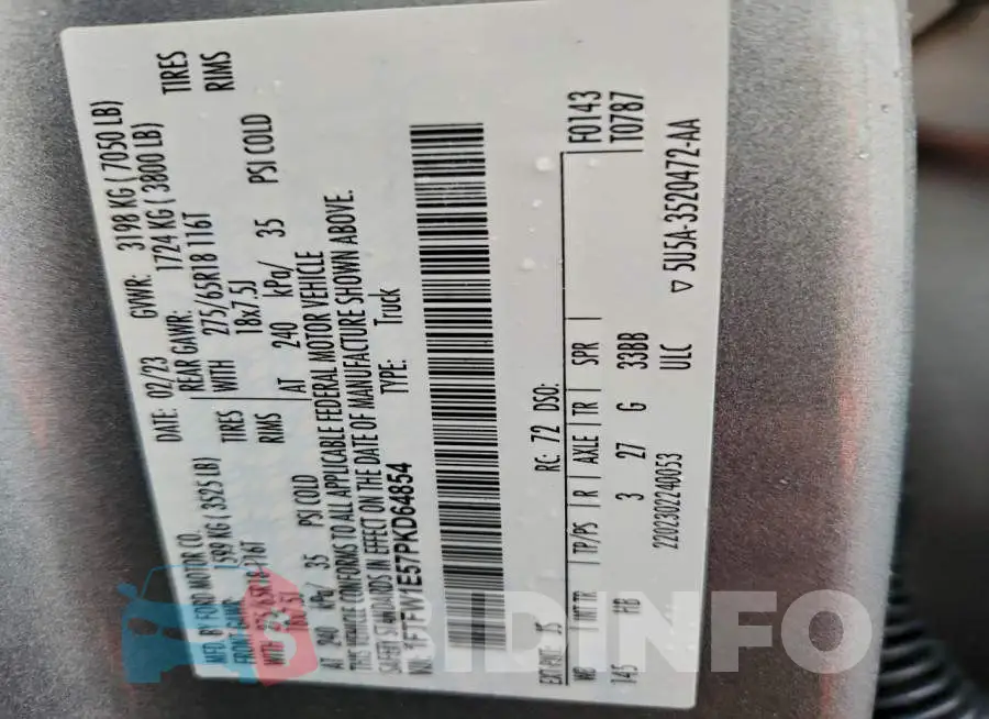 1FTFW1E57PKD64854 Photo# 12