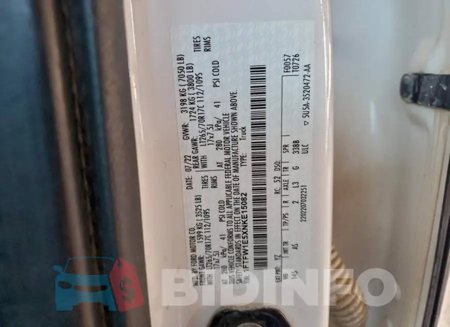 1FTFW1E5XNKE15082 Photo# 12