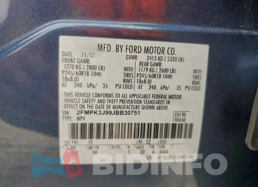 2FMPK3J99JBB30751 Photo# 14