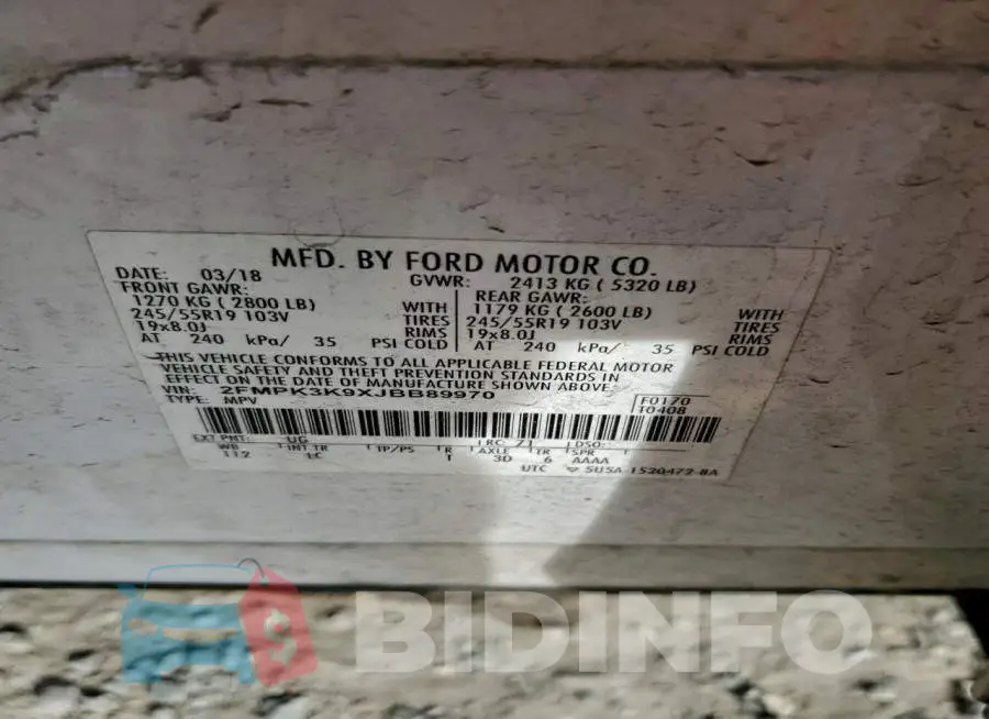 2FMPK3K9XJBB89970 Photo# 13