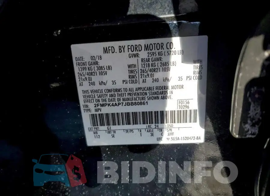 2FMPK4AP7JBB80861 Photo# 13