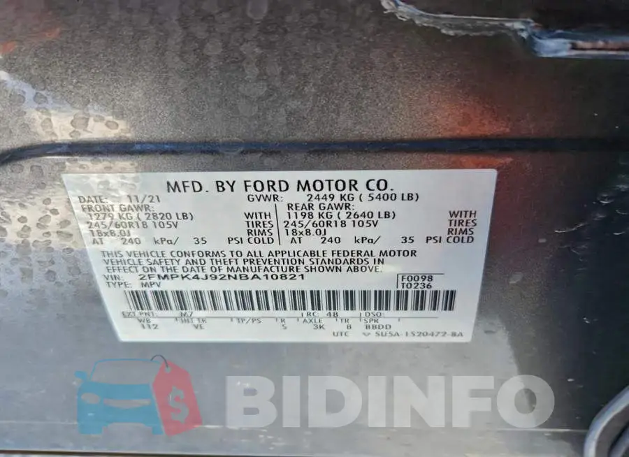2FMPK4J92NBA10821 Photo# 13