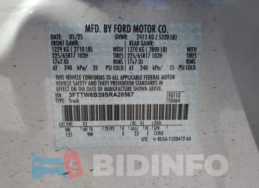 3FTTW8B39SRA26567 Photo# 12