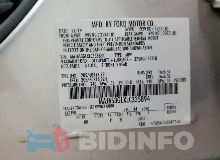 MAJ6S3GLXLC335894 Photo# 14