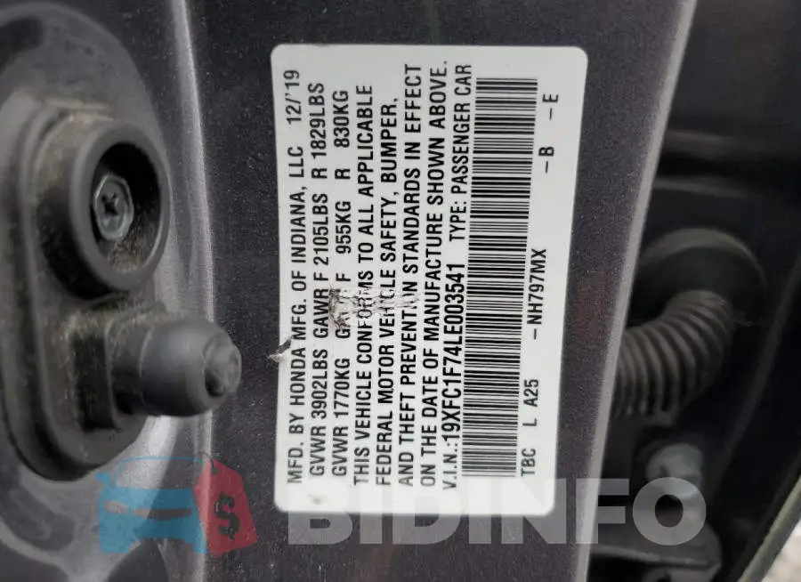 19XFC1F74LE003541 Photo# 12