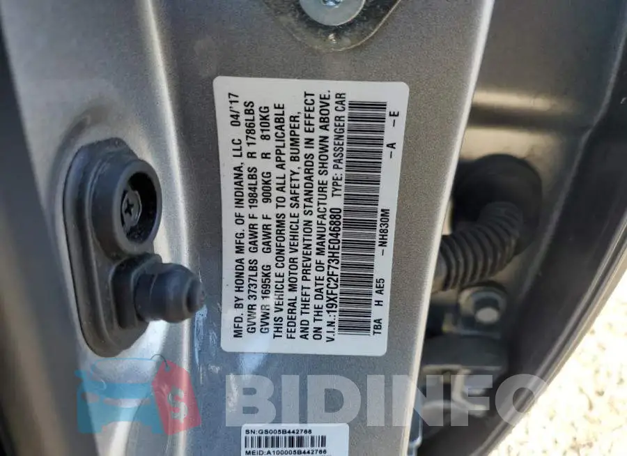 19XFC2F73HE046880 Photo# 12