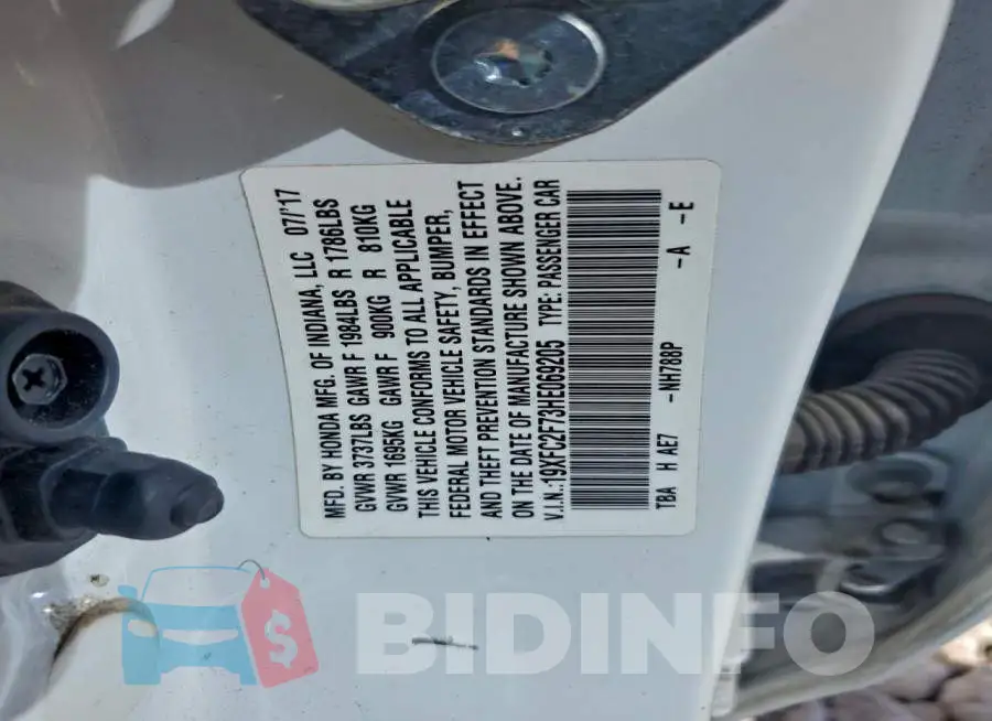 19XFC2F73HE069205 Photo# 12