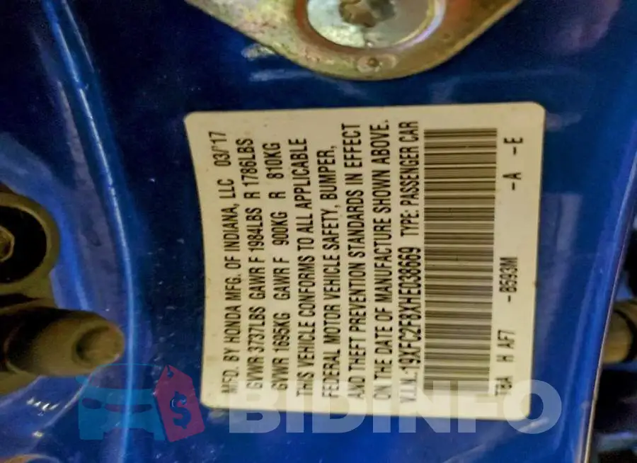 19XFC2F8XHE038669 Photo# 12