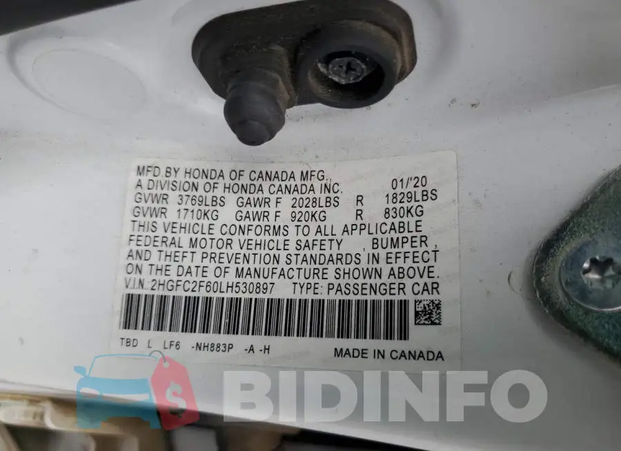 2HGFC2F60LH530897 Photo# 12