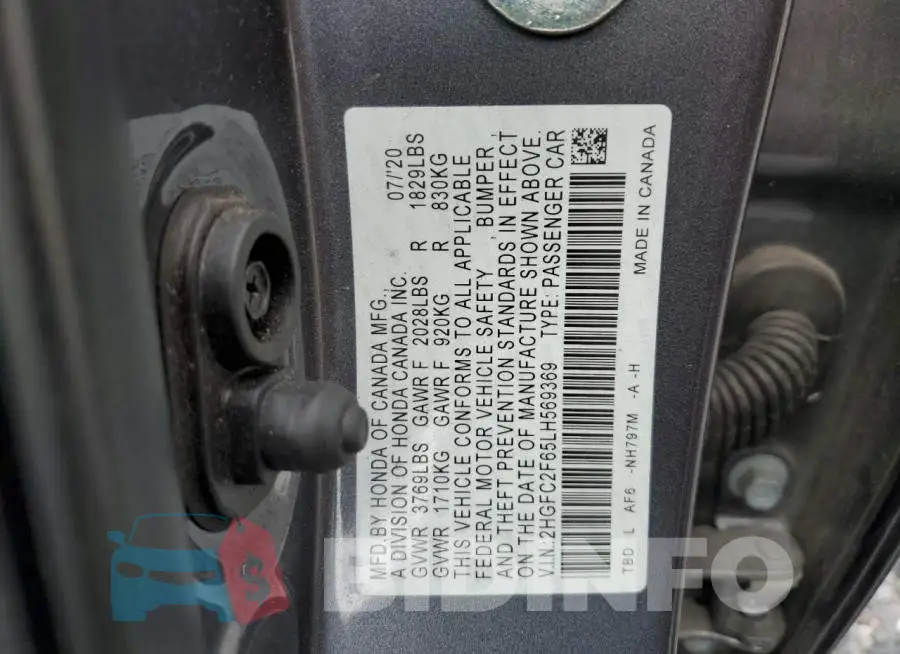 2HGFC2F65LH569369 Photo# 13