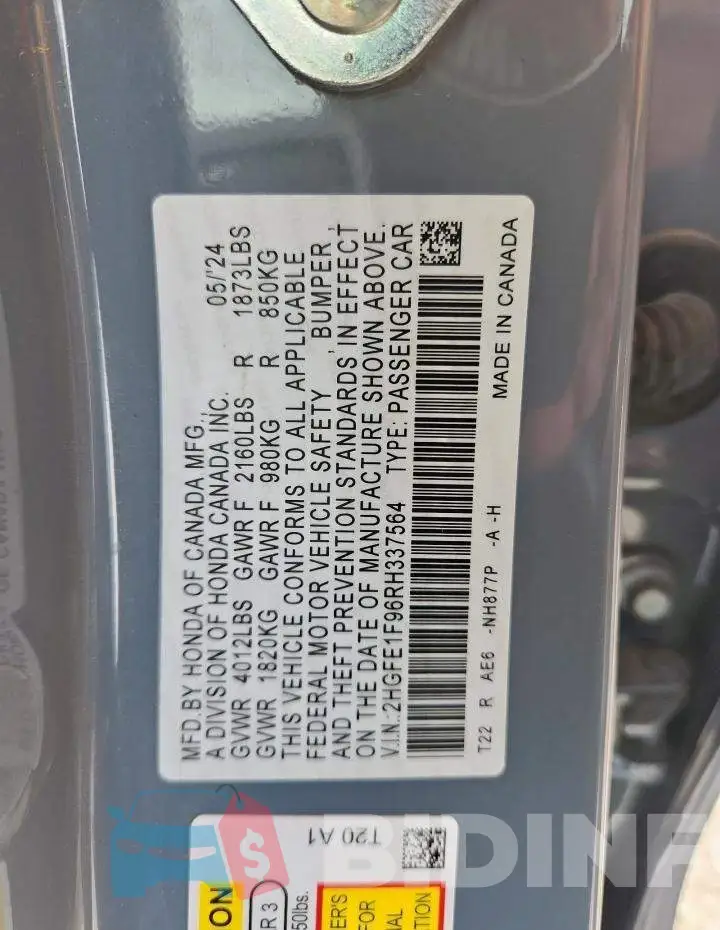 2HGFE1F96RH337564 Photo# 12
