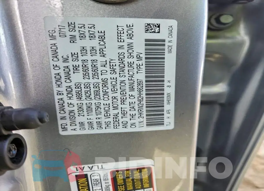 2HKRW2H82HH662897 Photo# 13