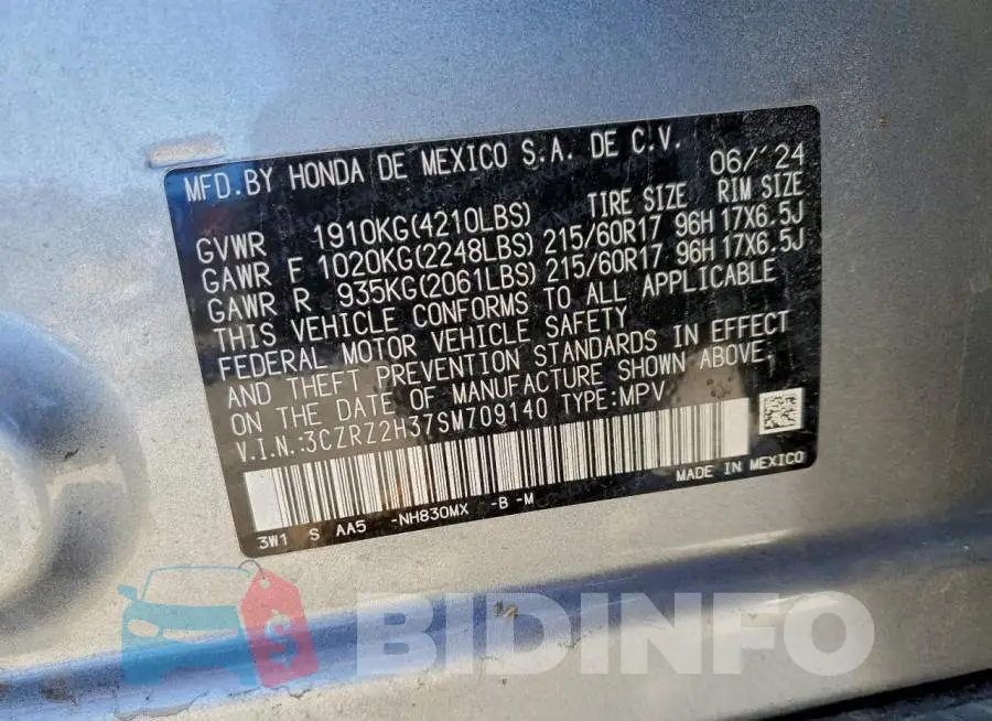 3CZRZ2H37SM709140 Photo# 14