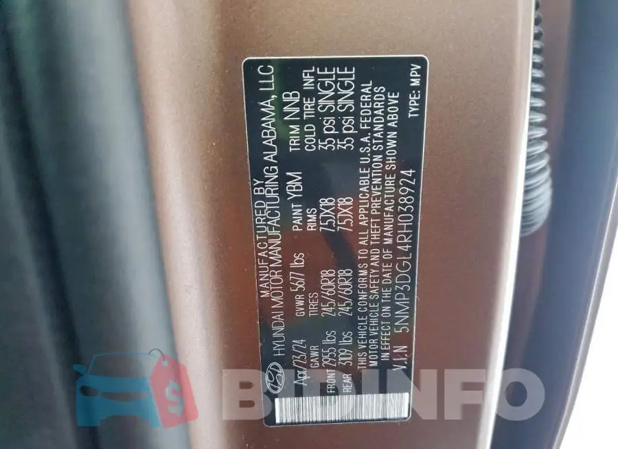 5NMP3DGL4RH038924 Photo# 13