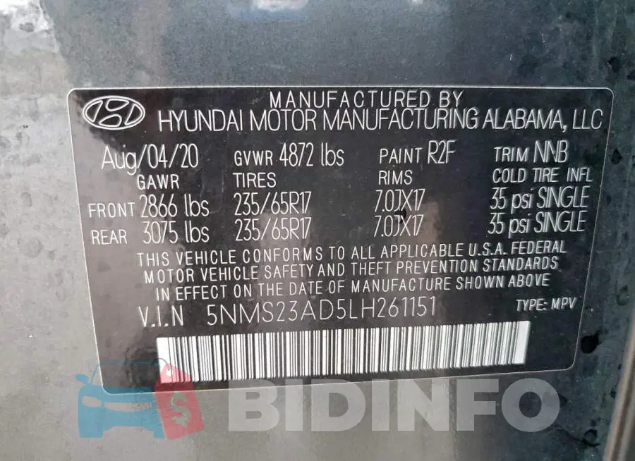5NMS23AD5LH261151 Photo# 13