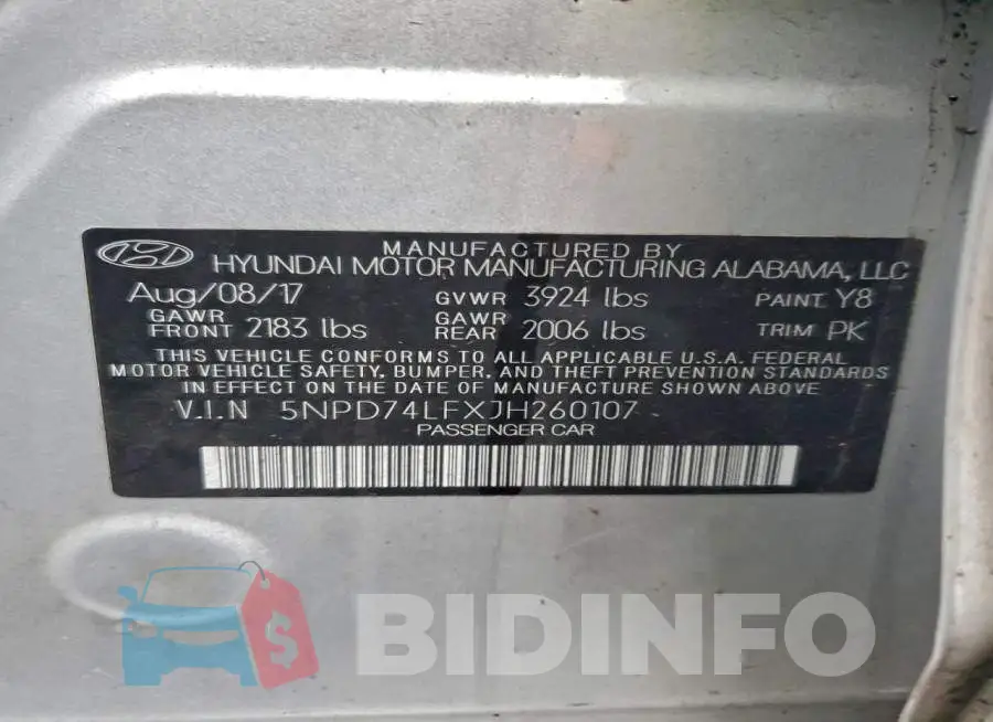 5NPD74LFXJH260107 Photo# 12