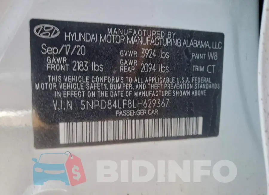 5NPD84LF8LH629367 Photo# 12