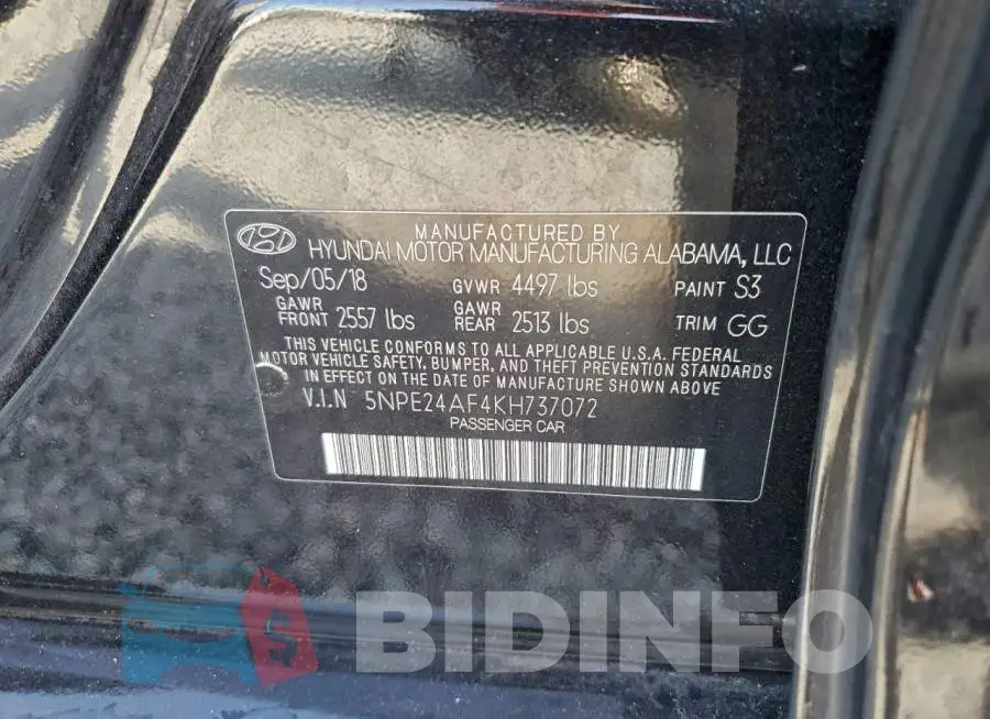 5NPE24AF4KH737072 Photo# 12