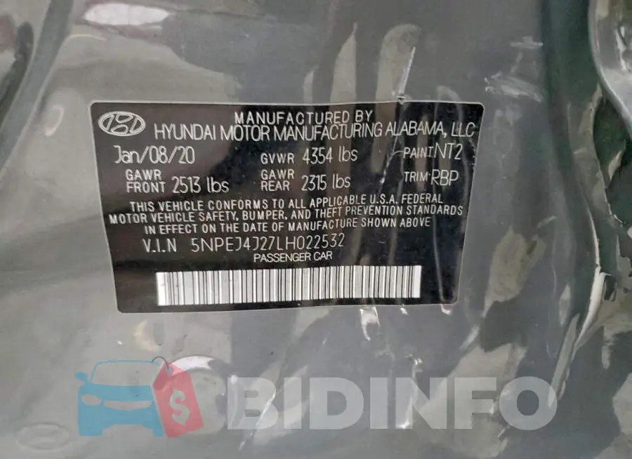 5NPEJ4J27LH022532 Photo# 12
