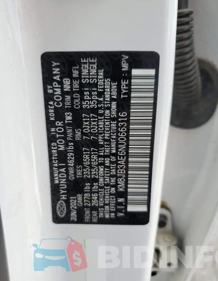 KM8JB3AE6NU066316 Photo# 14