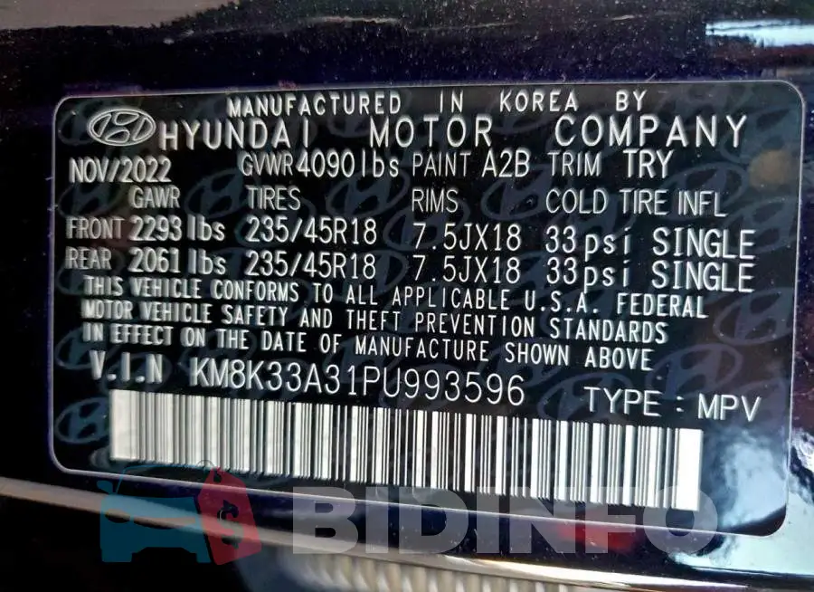 KM8K33A31PU993596 Photo# 12