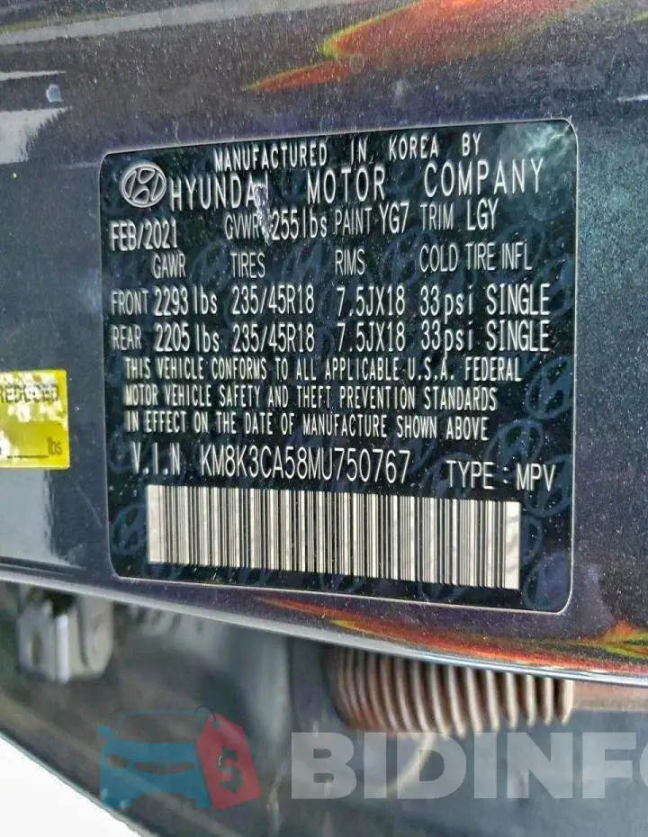 KM8K3CA58MU750767 Photo# 14
