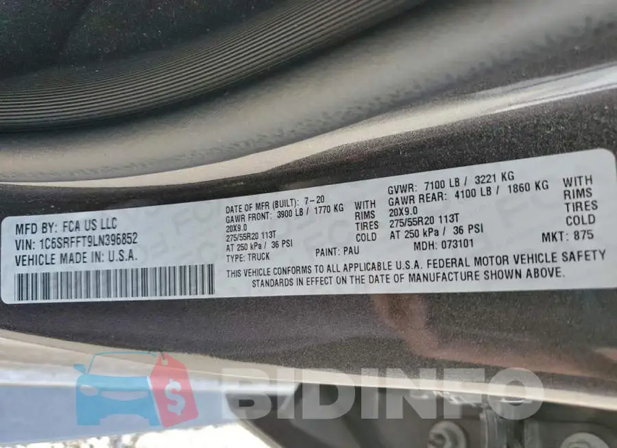 1C6SRFFT9LN396852 Photo# 12