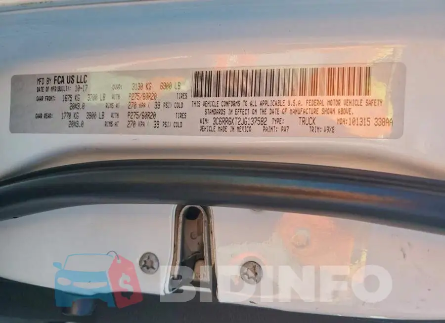 3C6RR6KT2JG137582 Photo# 12