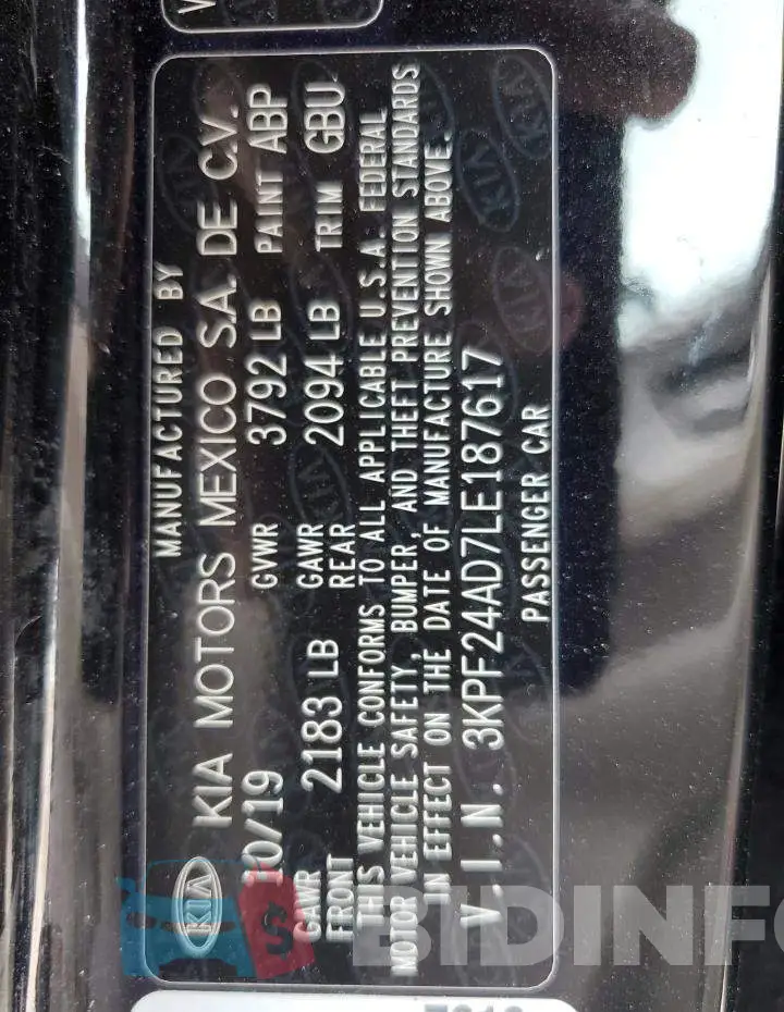 3KPF24AD7LE187617 Photo# 12