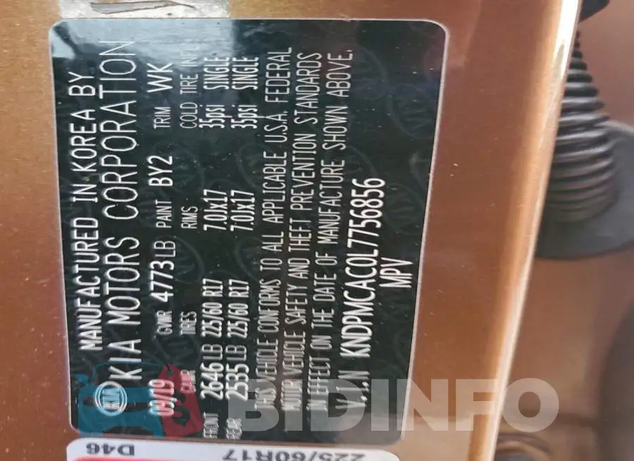 KNDPMCAC0L7756856 Photo# 12