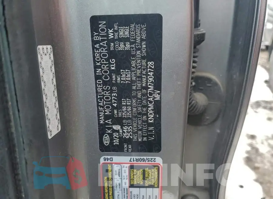KNDPMCAC7M7904728 Photo# 13