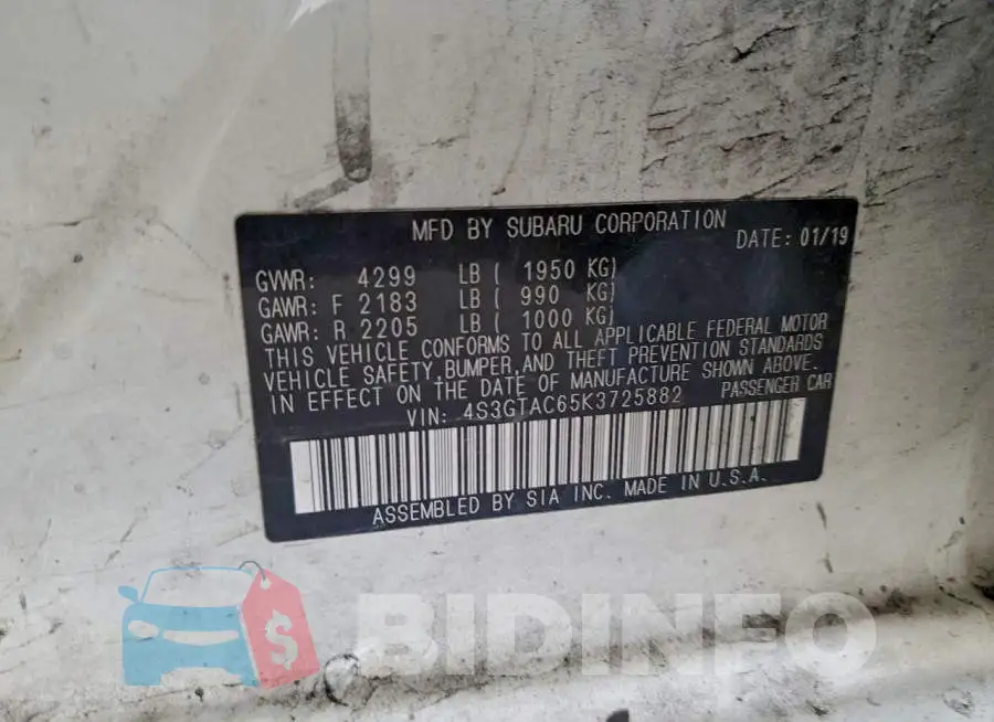 4S3GTAC65K3725882 Photo# 12