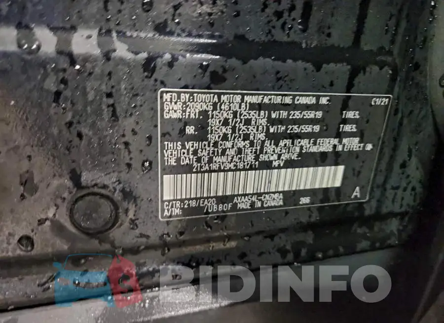 2T3A1RFV9MC181711 Photo# 14