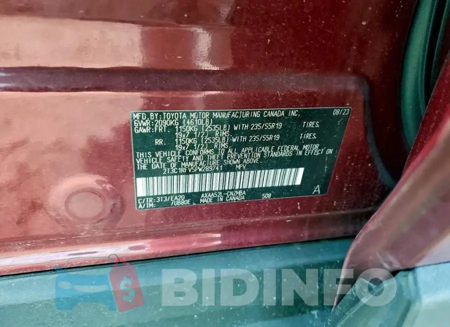 2T3C1RFV5PW289741 Photo# 14