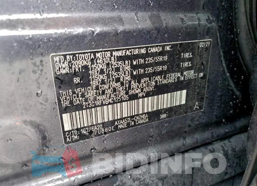 2T3C1RFV6MC125105 Photo# 12