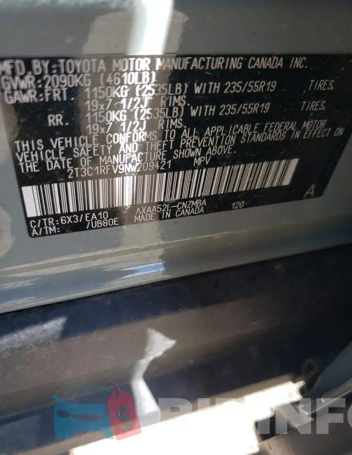 2T3C1RFV9NW209421 Photo# 12