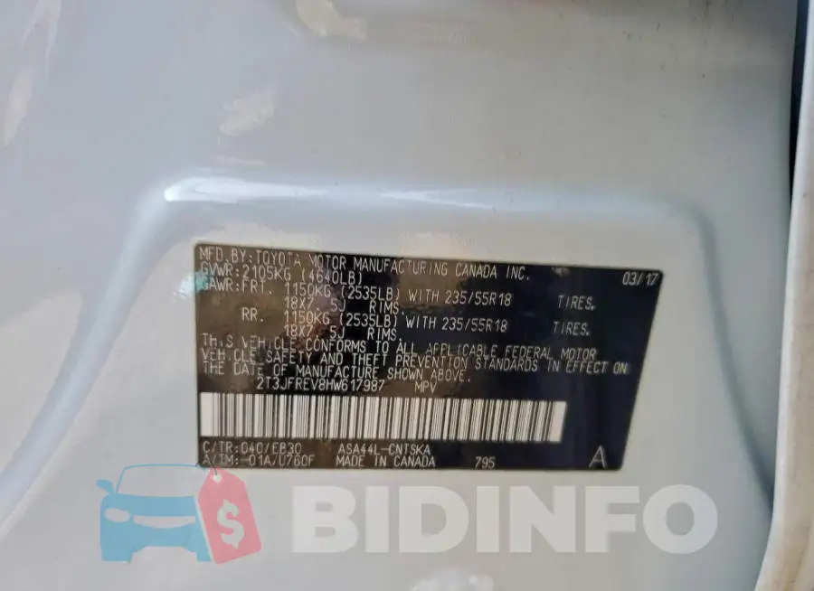 2T3JFREV8HW617987 Photo# 13