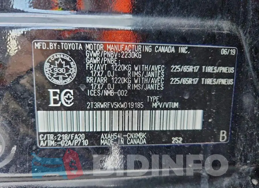 2T3RWRFV5KW019185 Photo# 13