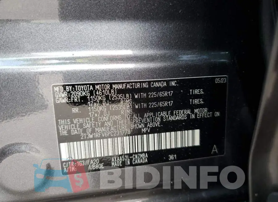 2T3W1RFV6PC231779 Photo# 13