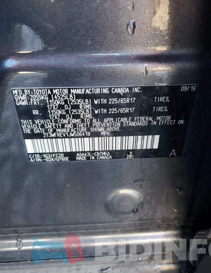 2T3WFREV1JW506418 Photo# 13