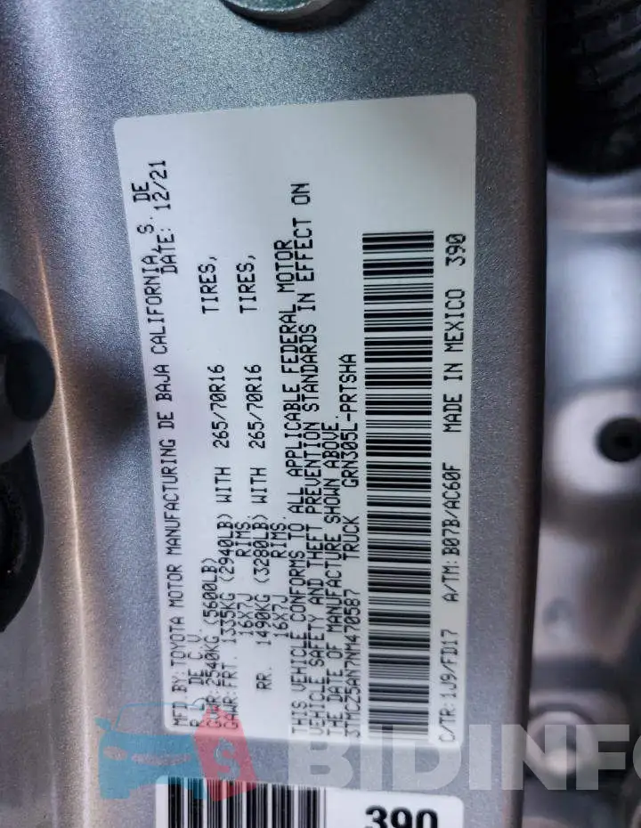 3TMCZ5AN7NM470587 Photo# 12