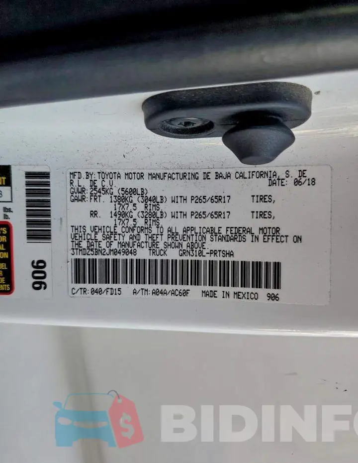 3TMDZ5BN2JM049048 Photo# 12