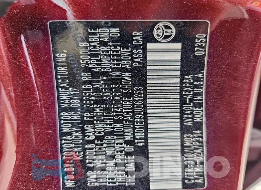 4T1BD1EB9JU061253 Photo# 12