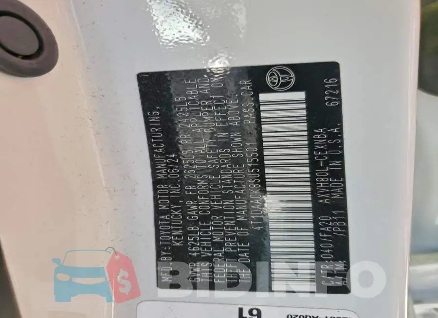 4T1DAACK8SU515501 Photo# 13