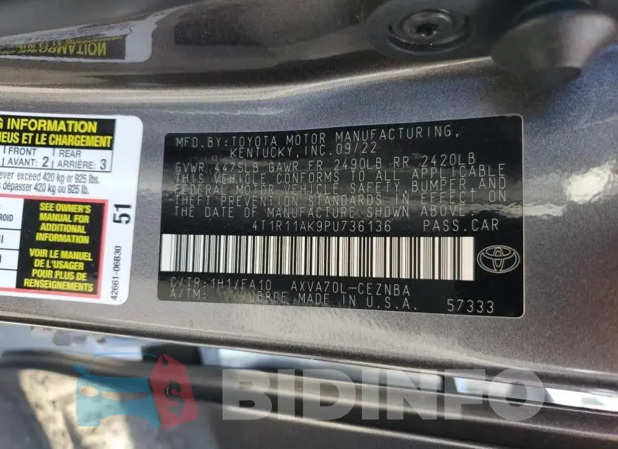 4T1R11AK9PU736136 Photo# 12
