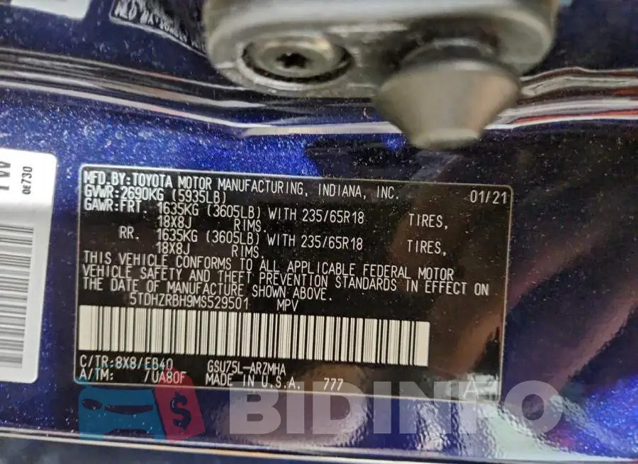 5TDHZRBH9MS529501 Photo# 13