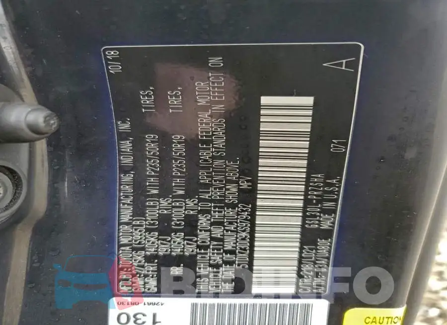 5TDXZ3DC9KS979432 Photo# 13